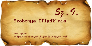 Szobonya Ifigénia névjegykártya